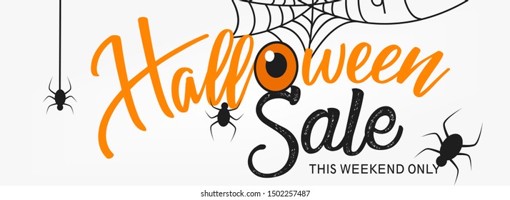 Halloween  vector for Halloween day of 2019 composed of scary elements and text for greetings, banner and post.