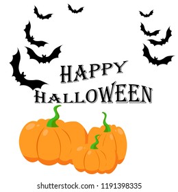 Halloween vector design bats and pumpkins