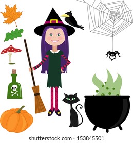 Halloween vector design elements.