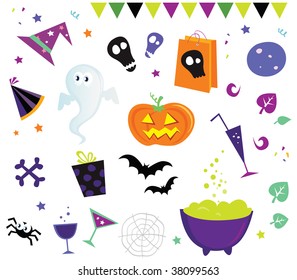 Halloween vector design elements and icons II. Design elements in vector format. Vector llustration.