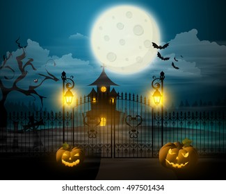 Halloween Vector Design with Happy Halloween Lettering.

