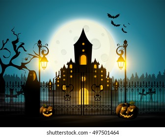Halloween Vector Design with Happy Halloween Lettering.

