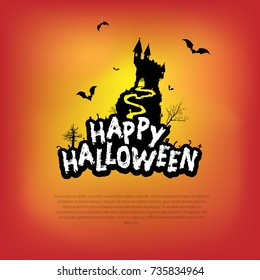 Halloween Vector Design with Happy Halloween Lettering.