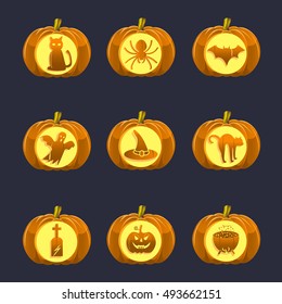 Halloween.Set of vector design Halloween icons