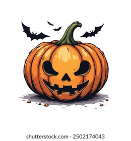 Halloween Vector Design, jack o Lantern, Skull Illustration, 