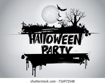 Halloween Vector Design with Halloween Party Lettering.