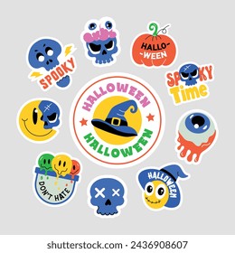 Halloween vector designed with haunting themes, eerie items and other creepy elements