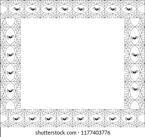Halloween vector elegant square black spiderweb frame with copy space and spiders on white background. Template for invitation, flyer, photoframe, scrapbook or greeting card. Halloween cute border.