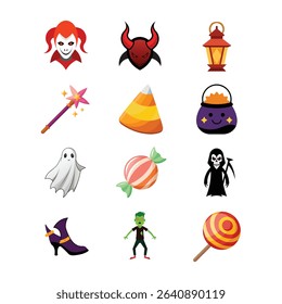 Halloween Vector Element Illustration – Cartoon, Clipart, and Line Art Design 