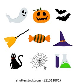 Ilustración de conjunto de elementos vectores de Halloween
