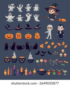 Elementos vetoriais de Halloween, parte 1
