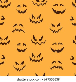 Halloween vector emotions background. Seamless pattern. Texture for textile, paper print.
