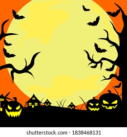 fondo de marco de diseño plano vectorial de halloween