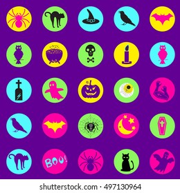 Halloween.Set of vector flat design Halloween icons