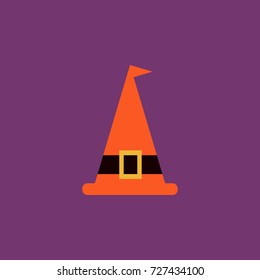 Halloween Vector Flat Illustration Image of Witch Hat