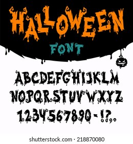 Halloween Vector Font. Clipping Paths Included In Additional Jpg Format.