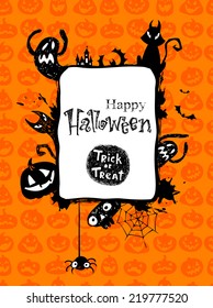 Halloween vector frame. 