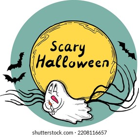 Halloween vector frame. Hand drawn scary and funny cartoon characters. Design for party invitation, store sale, seasonal discount banner, greeting card, background, poster print, decorative elements.