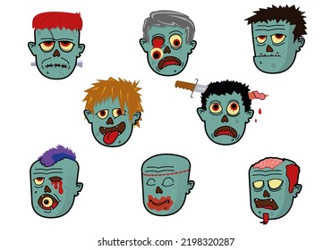 halloween vector green had of zombies vector illustration
