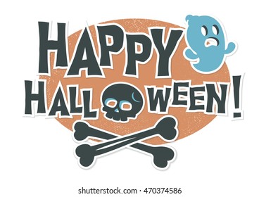 Halloween Vector Greeting Card Banner