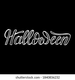 Halloween vector hand lettering in lines
