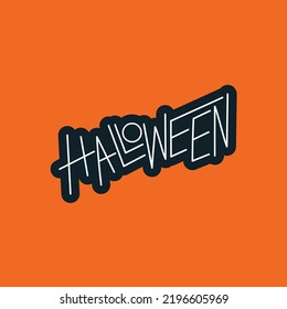 Halloween vector hand style typography sign and logo to celebrate holiday.