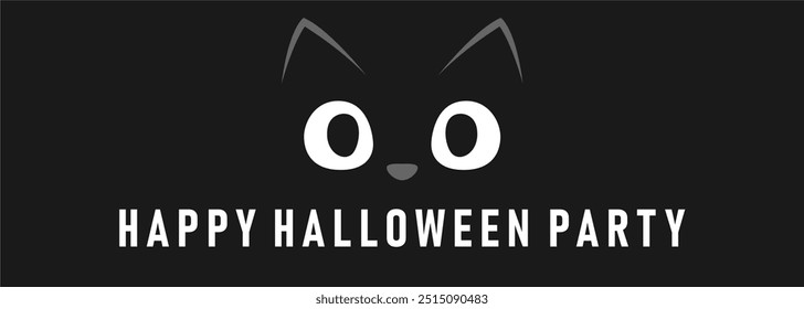 Halloween vector horizontal banner. Mummy bandage design lettering, with typical spooky event ghost illustration