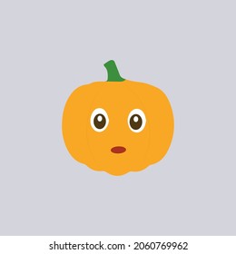 Halloween vector icon. Vector illustration of pumpkin on grey backgroud