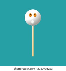 Halloween vector icon. Vector illustration of scared lollypop 