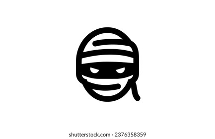 Halloween vector icon minimalist simple black and white background eps8