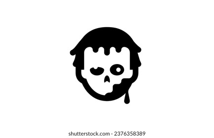 Halloween vector icon minimalist simple black and white background eps8