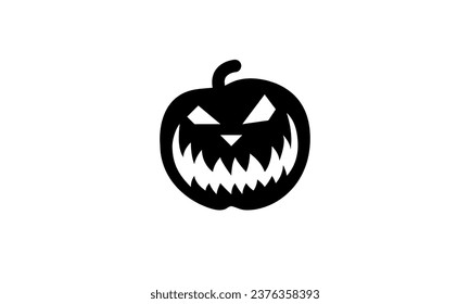 Halloween vector icon minimalist simple black and white background eps8