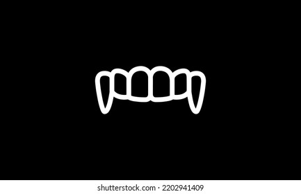 halloween vector icon outline style black background 