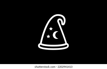 halloween vector icon outline style black background 