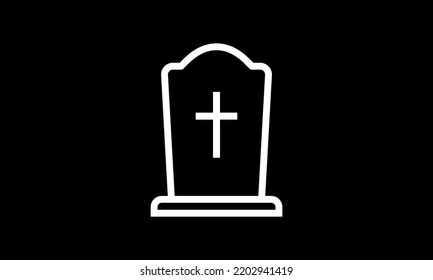 halloween vector icon outline style black background 
