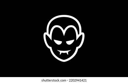 halloween vector icon outline style black background 