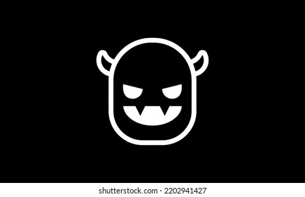 halloween vector icon outline style black background 