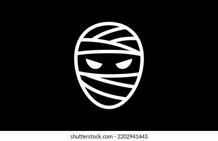halloween vector icon outline style black background 