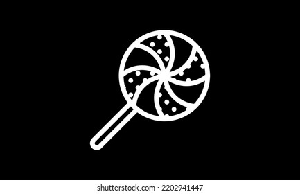 halloween vector icon outline style black background 