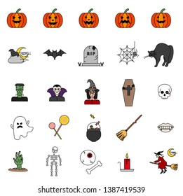 Halloween vector icon package coloured