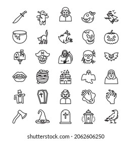 Juego de iconos vectoriales de Halloween para uso comercial