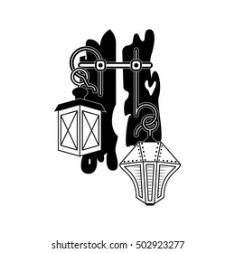Halloween vector icons. Openwork lamps symbol