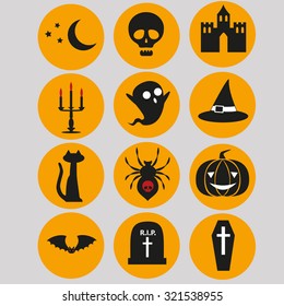 Halloween vector icons. set. 
