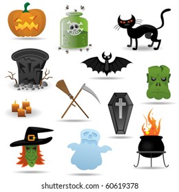 Halloween vector icons set