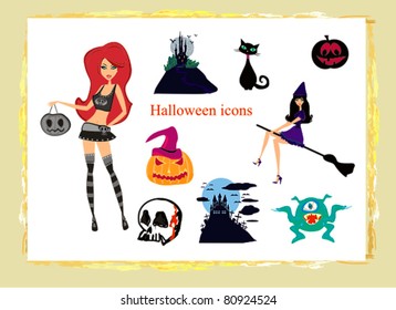 Halloween vector icons set