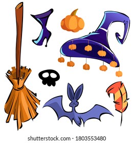 Halloween vector Icons set. Halloween vector icons in blue color.
