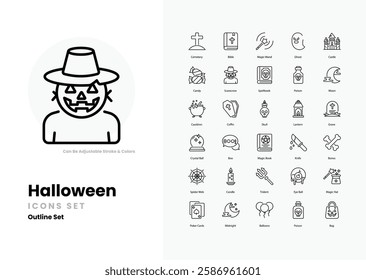 Halloween vector icons set stock illustration