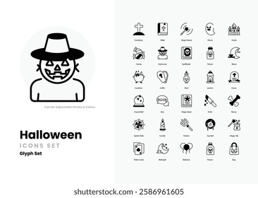 Halloween vector icons set stock illustration