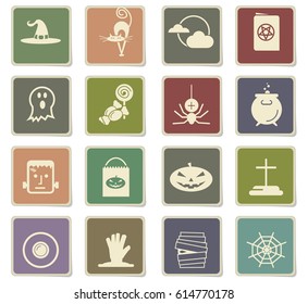 halloween vector icons for user interface design