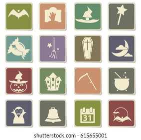halloween vector icons for user interface design